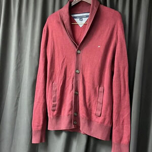 Red/Maroon Tommy‎ Hilfiger Cardigan Sweater L